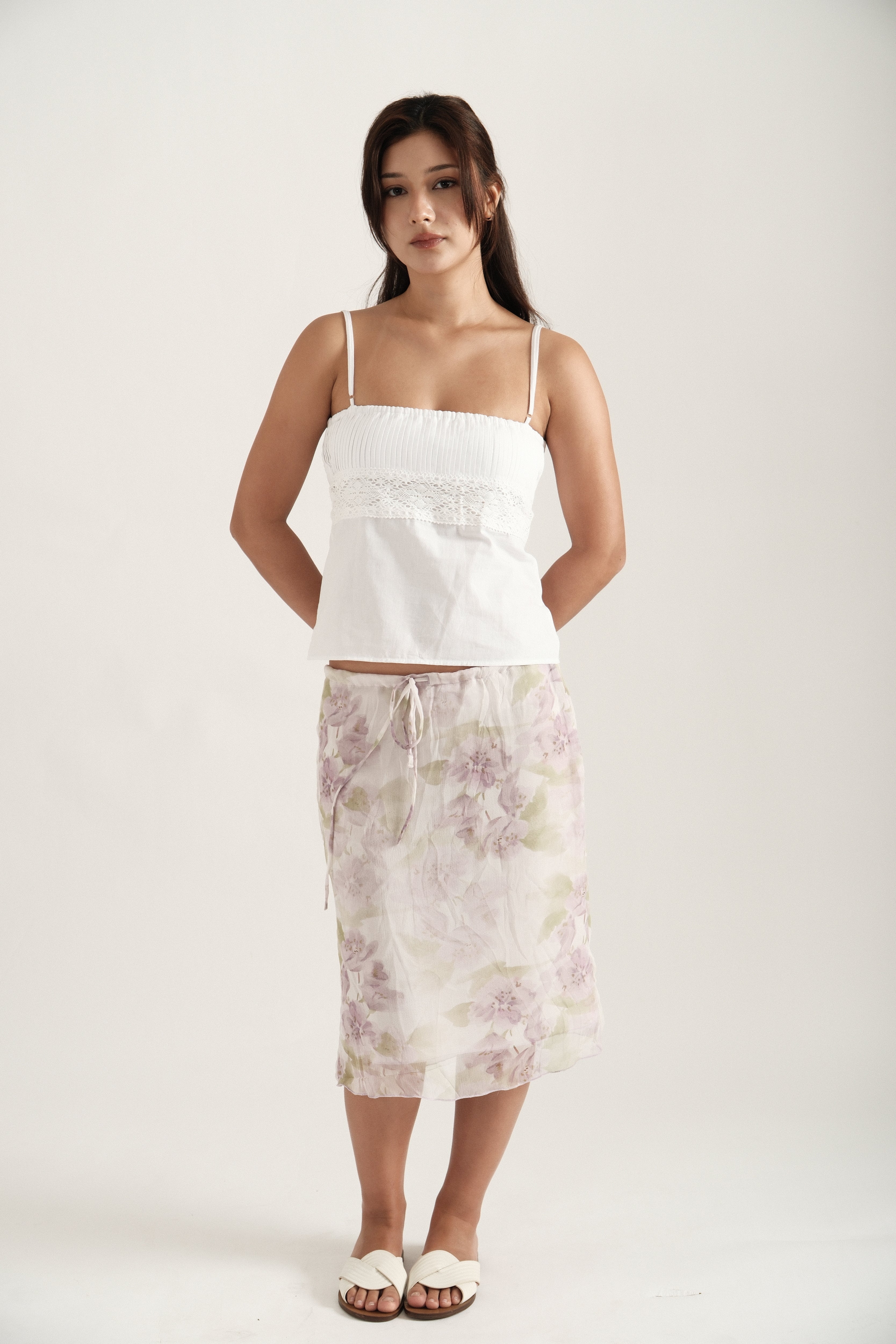 Lilac Midi Spring Skirt