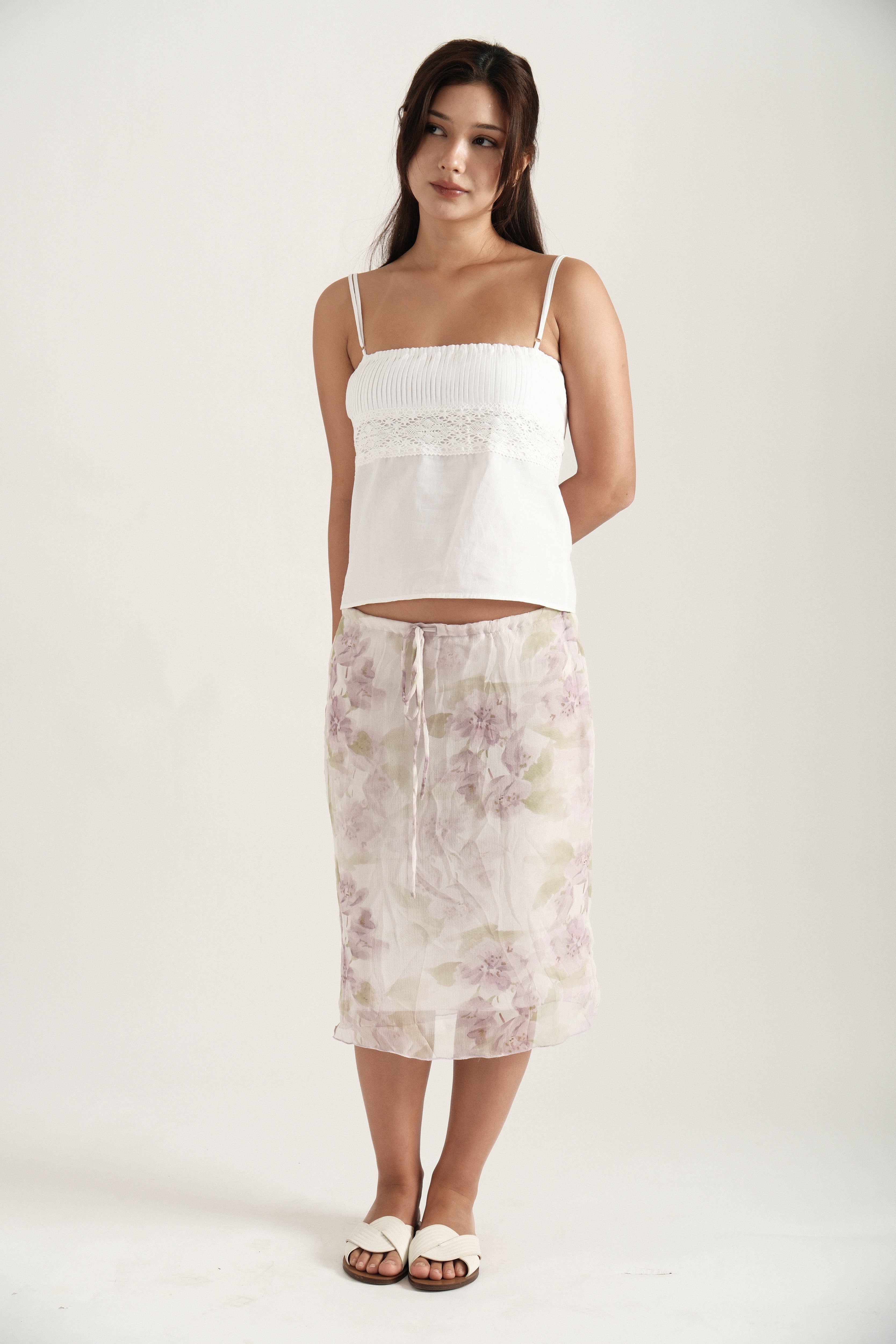 Lilac Midi Spring Skirt