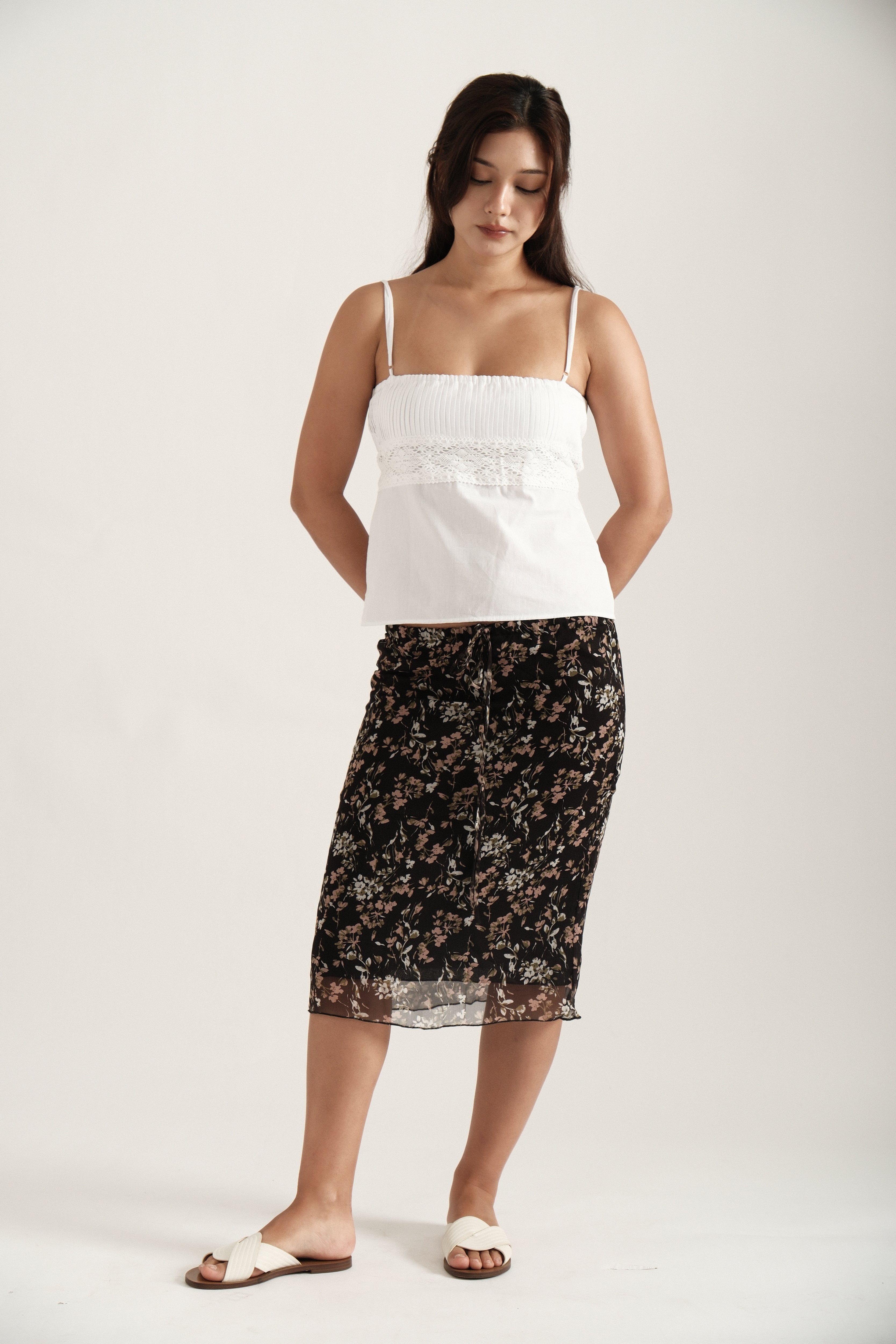 Black Midi Spring Skirt