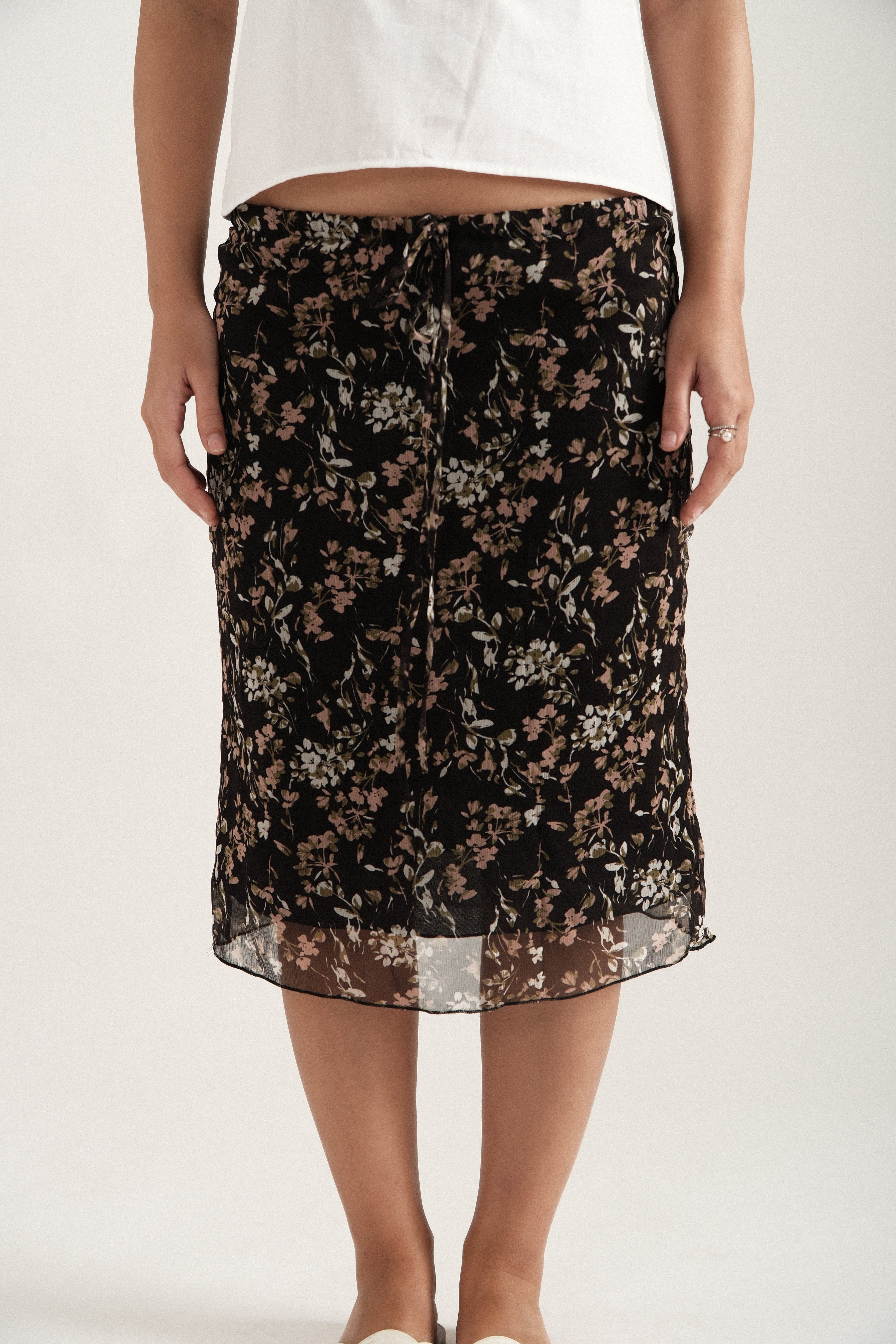 Black Midi Spring Skirt