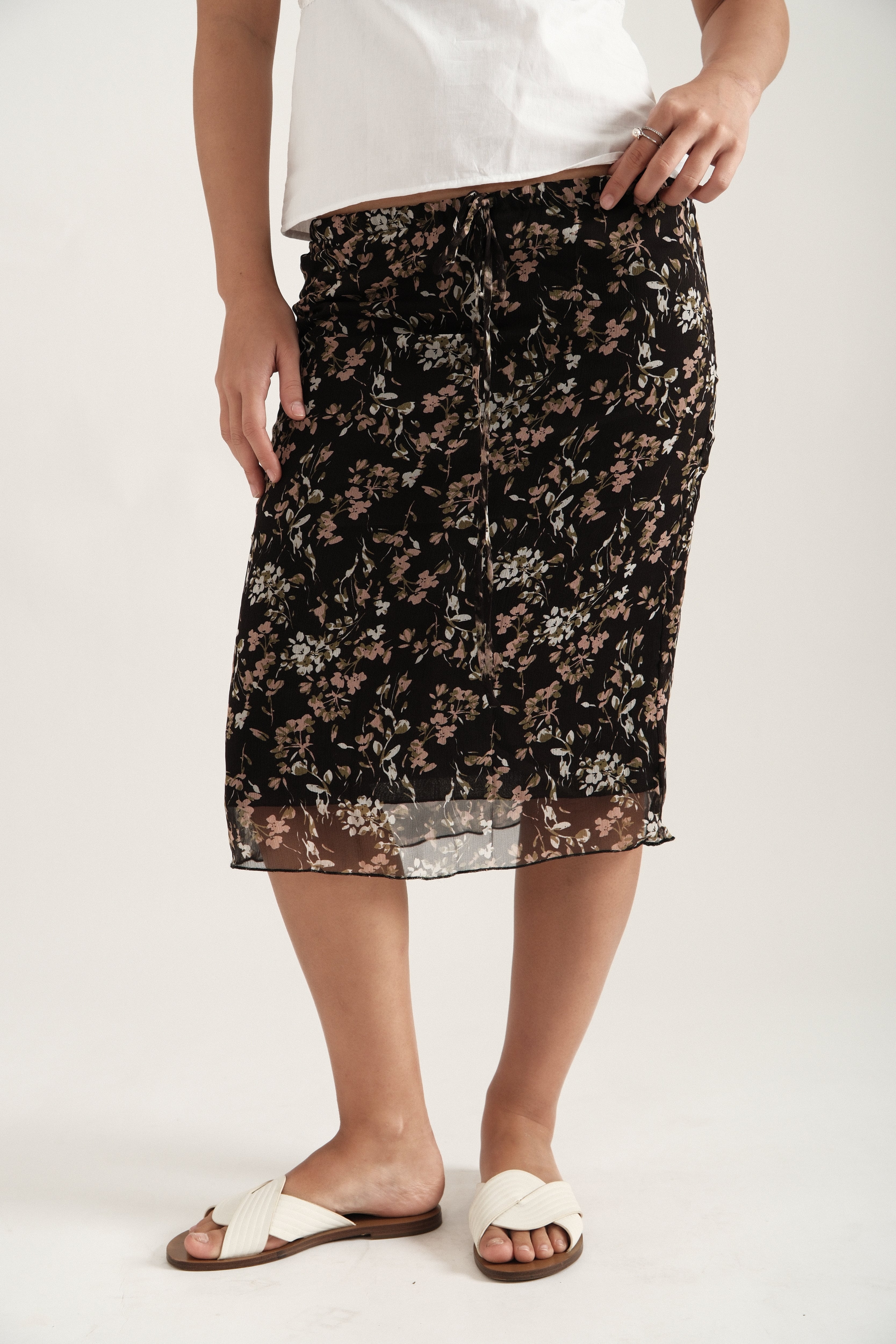 Black Midi Spring Skirt