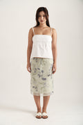 Sage Midi Spring Skirt