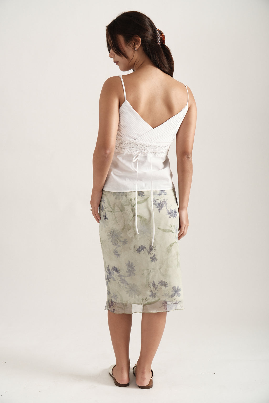 Sage Midi Spring Skirt