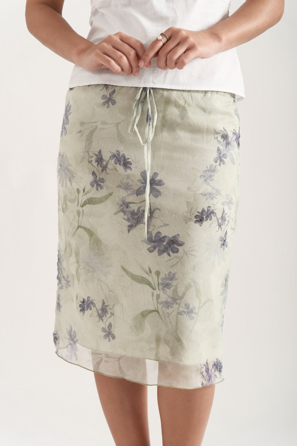 Sage Midi Spring Skirt