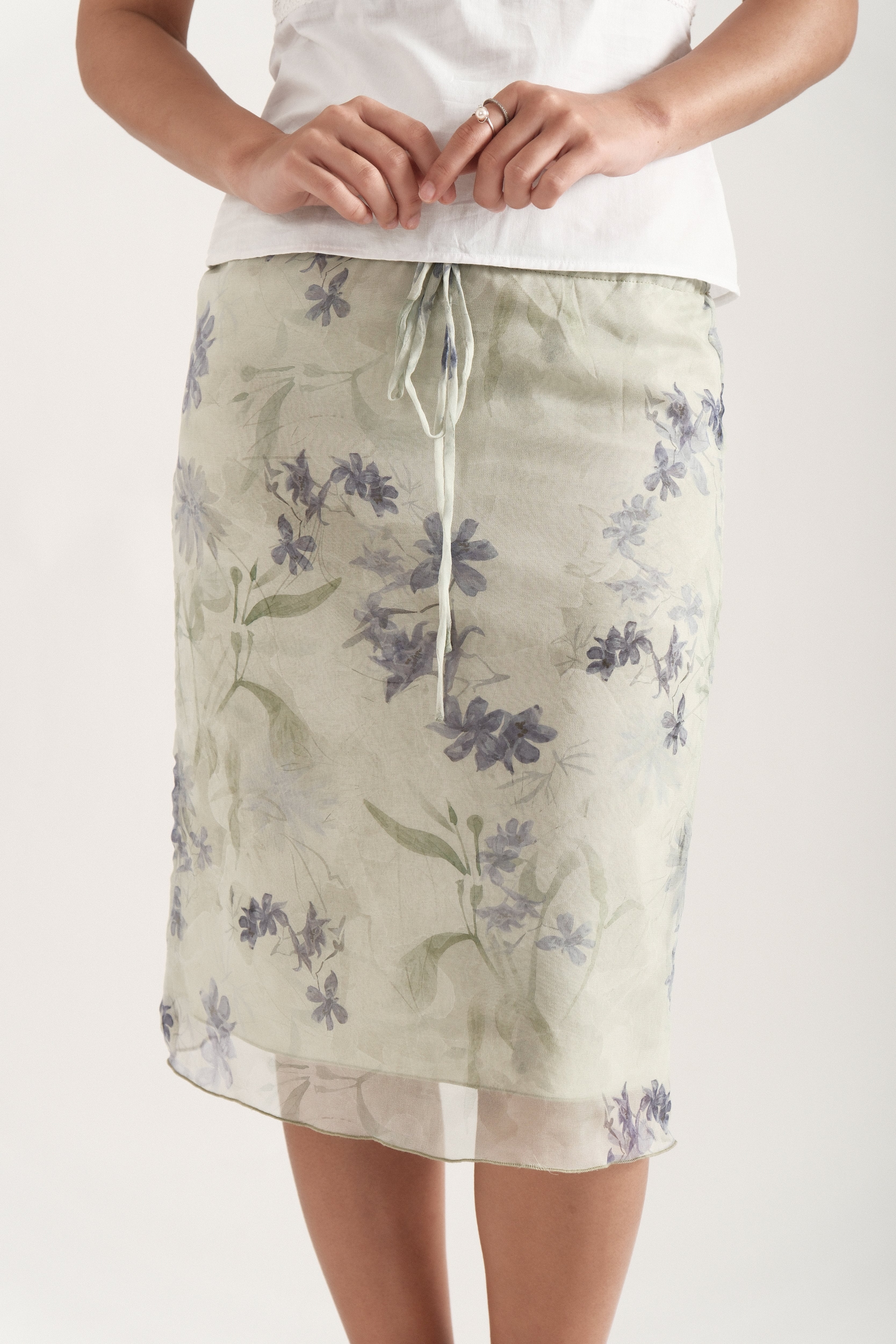 Sage Midi Spring Skirt