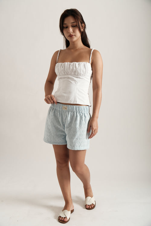 Baby Blue Eyelet Shorts