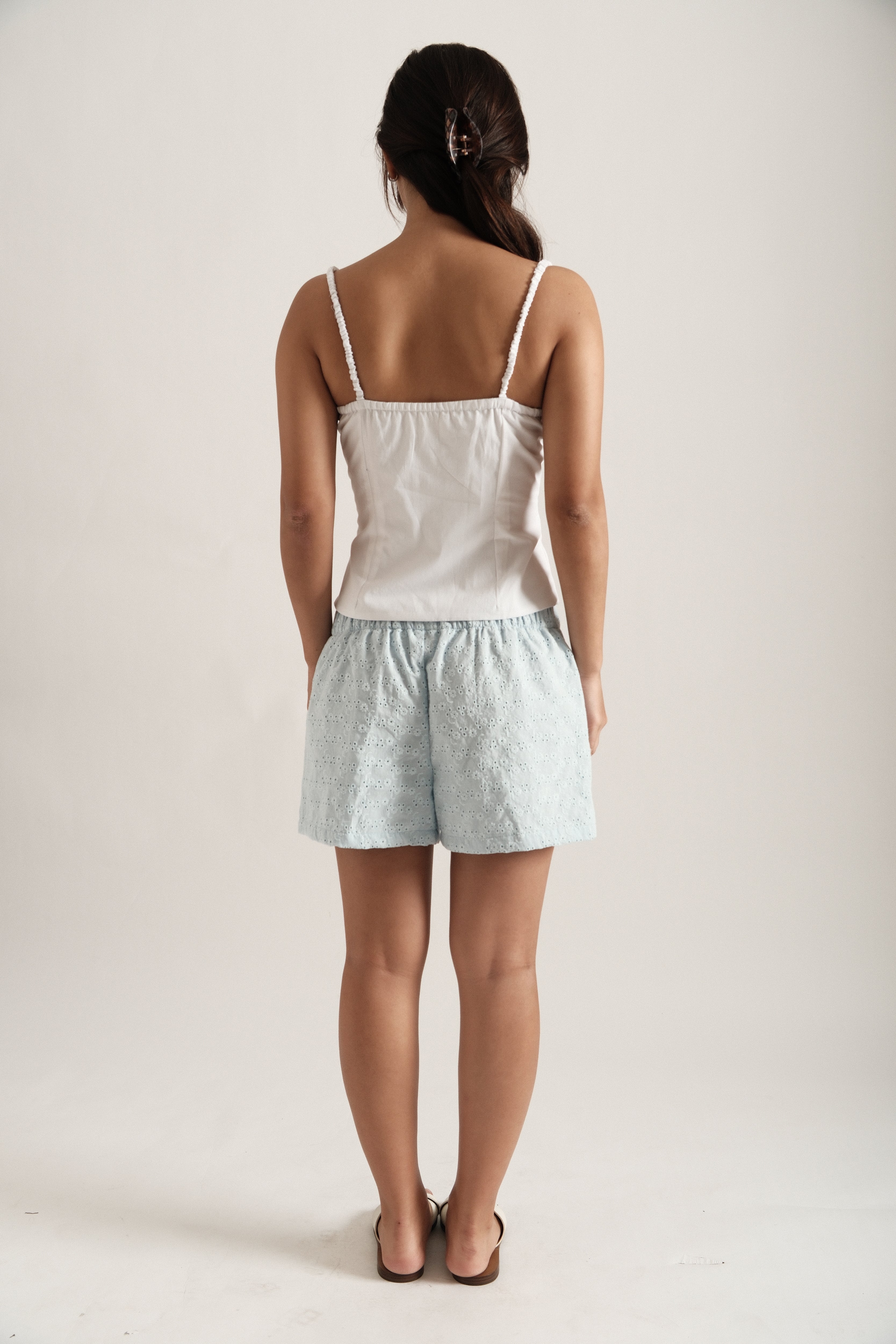 Baby Blue Eyelet Shorts