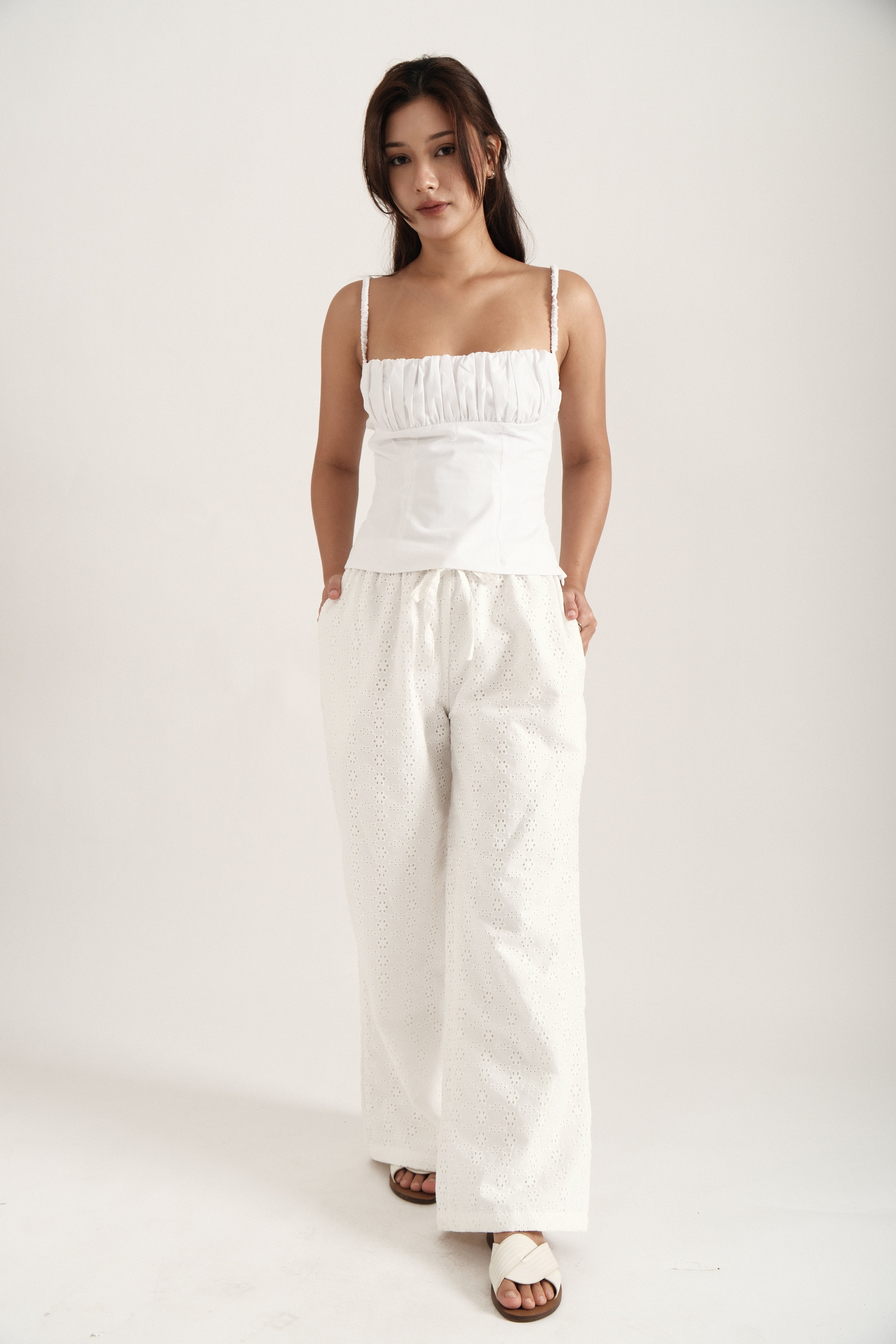 White Eyelet Pants