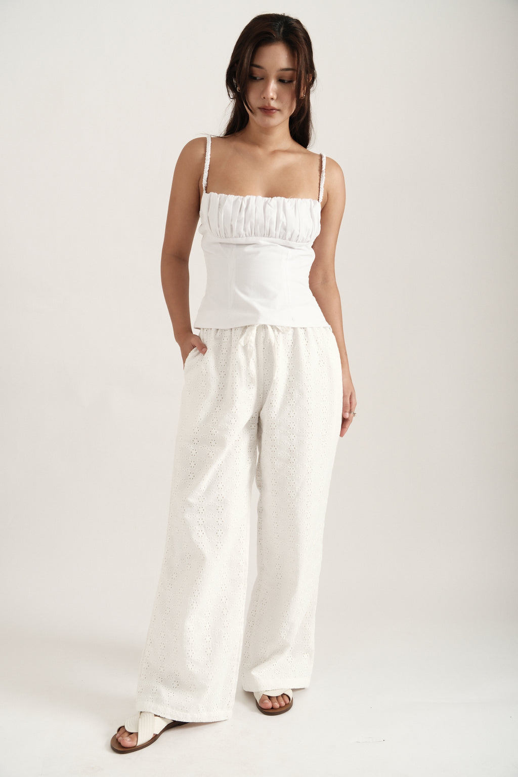 White Eyelet Pants