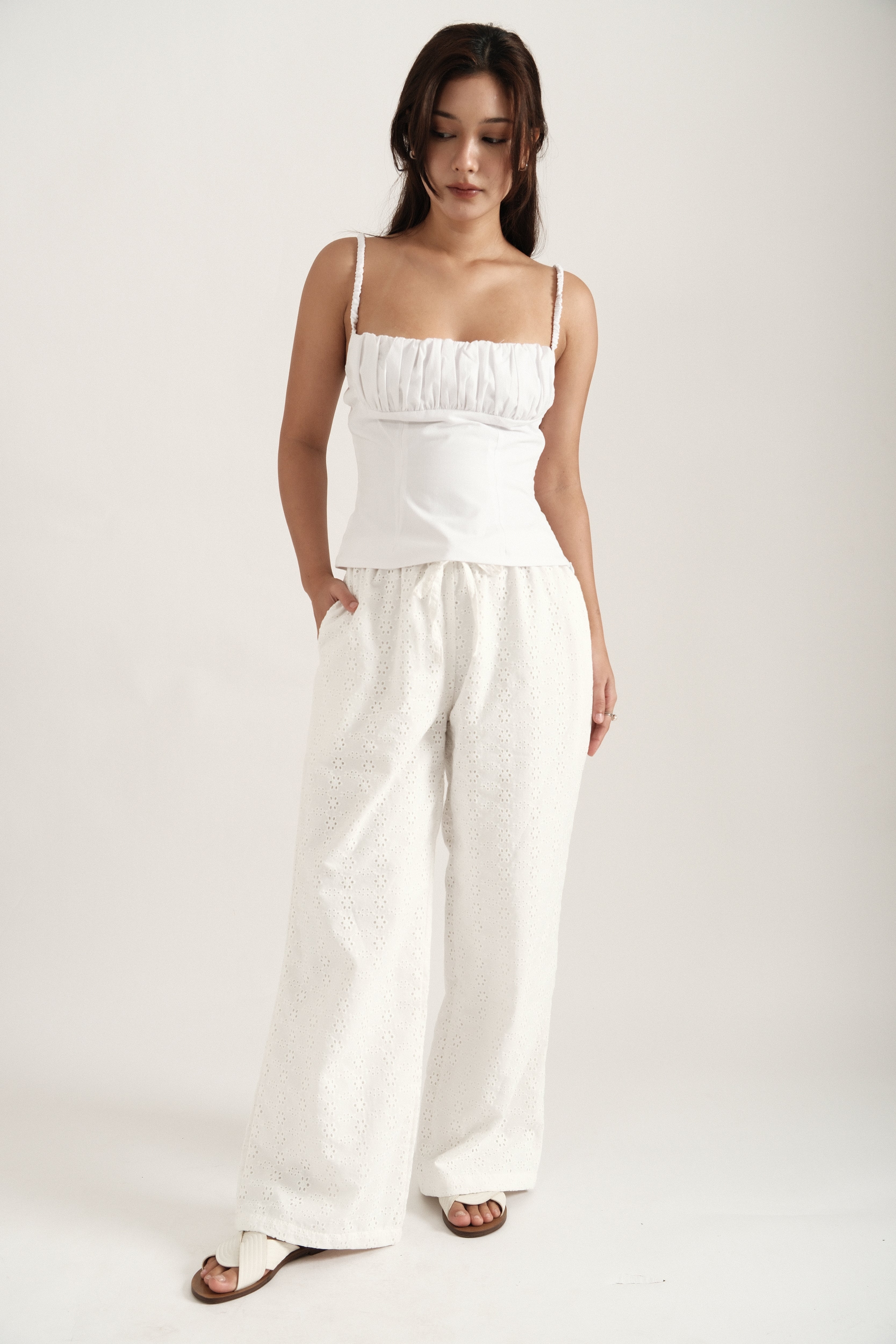 White Eyelet Pants