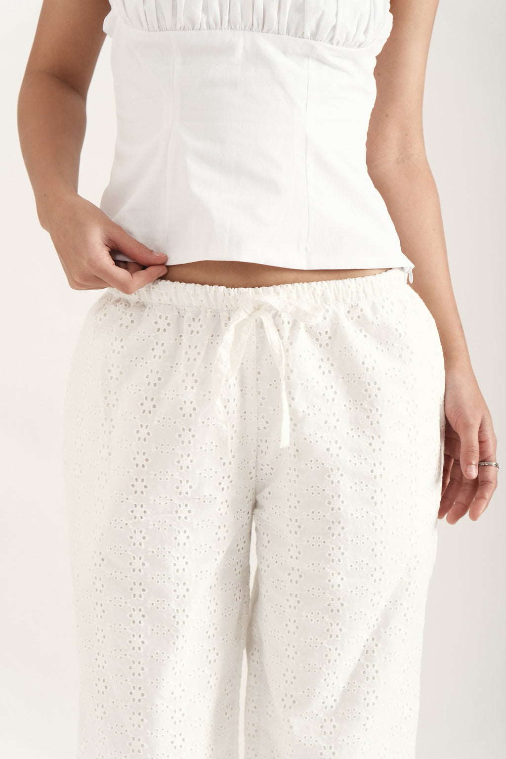 White Eyelet Pants