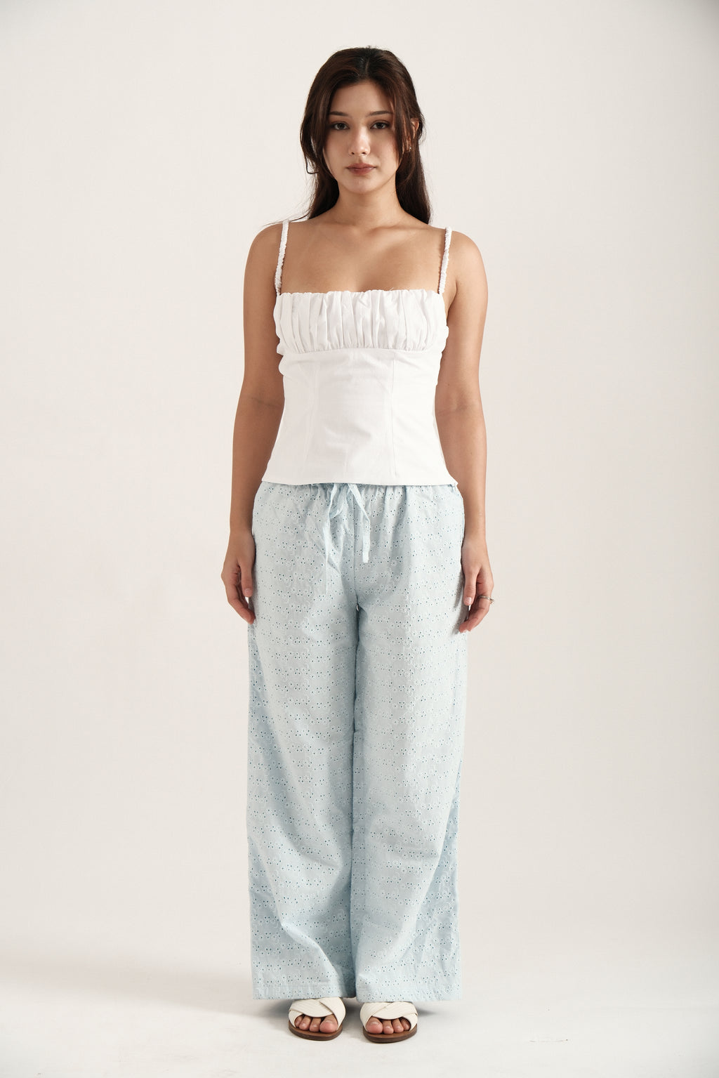 Baby Blue Eyelet Pants