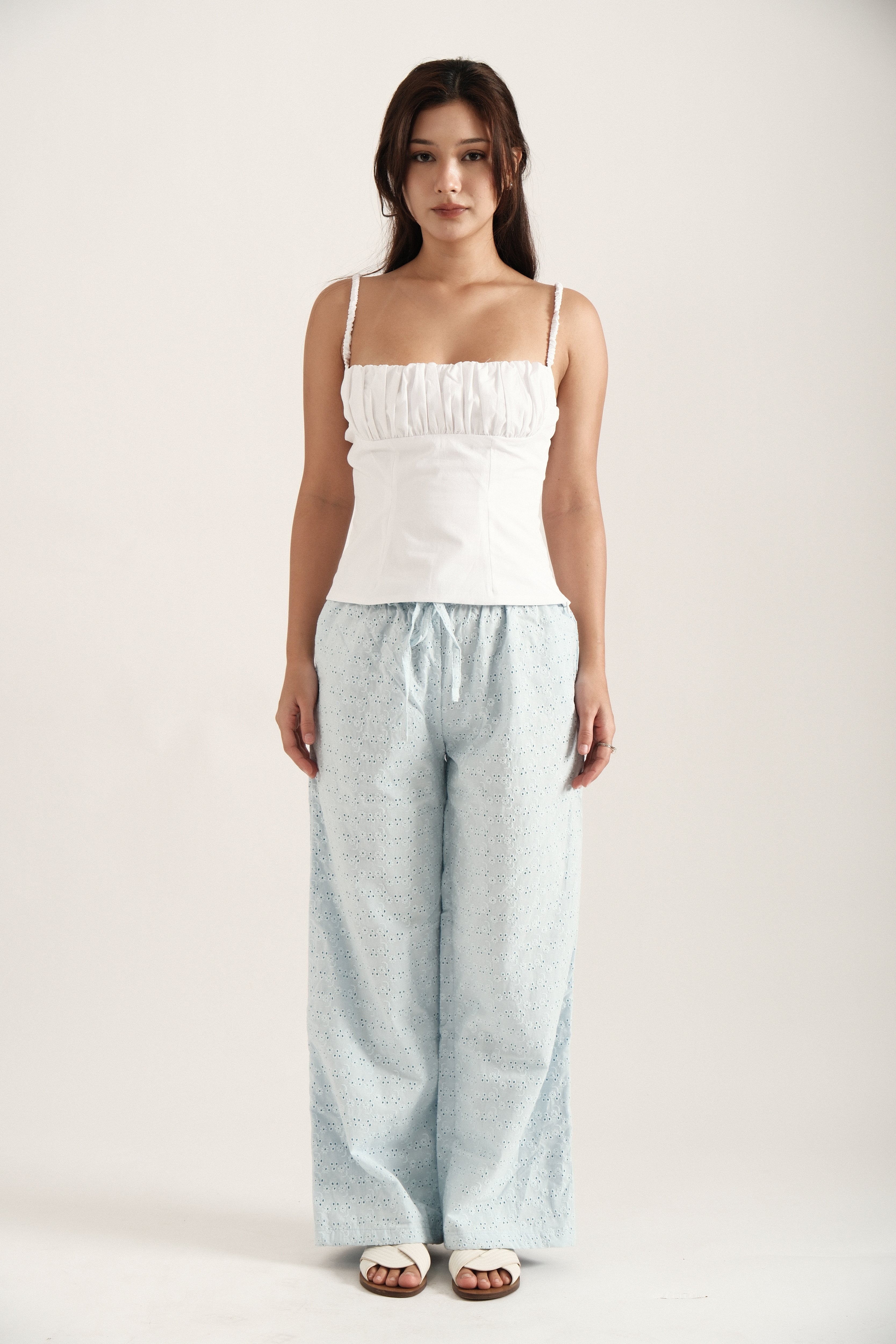 Baby Blue Eyelet Pants