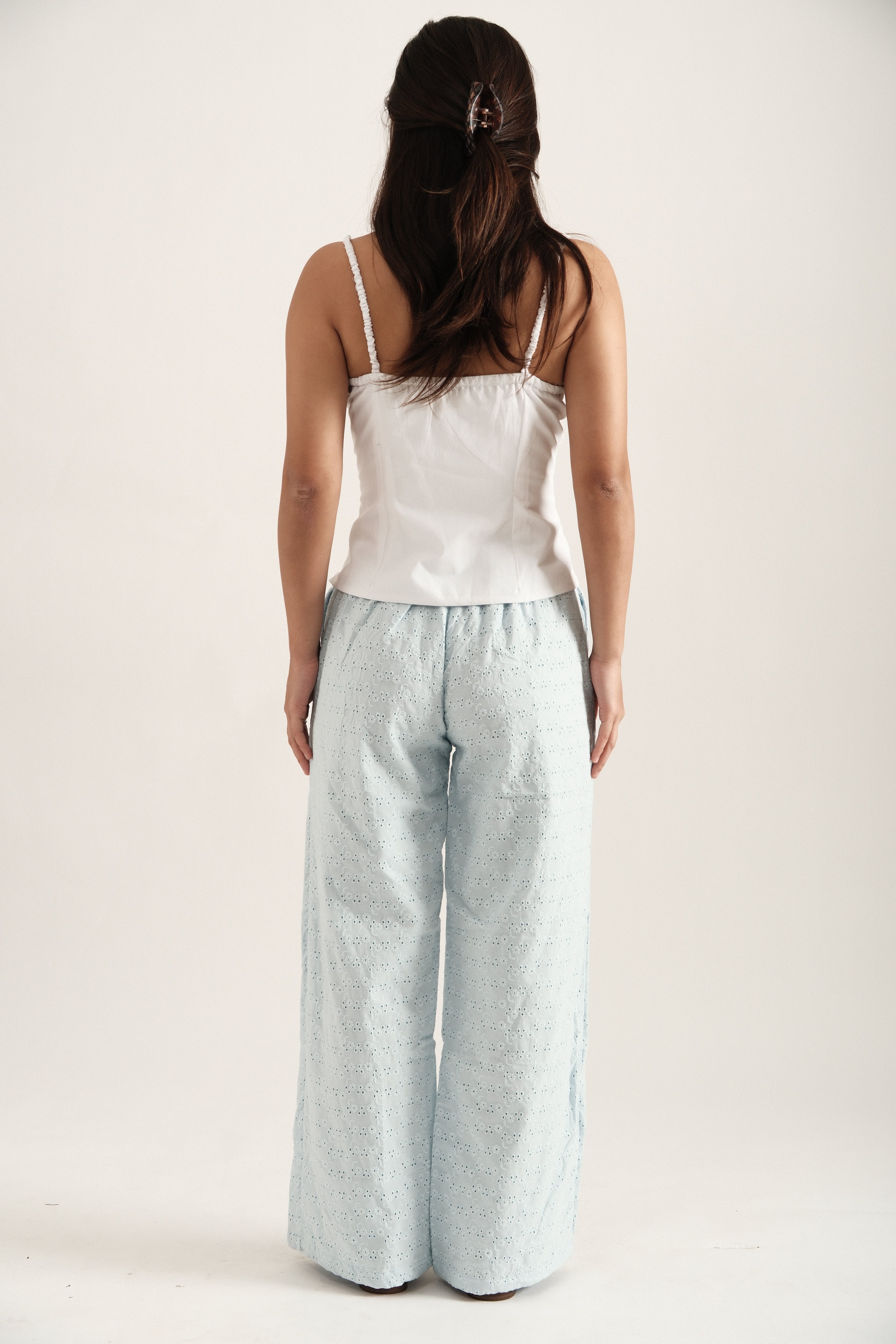 Baby Blue Eyelet Pants