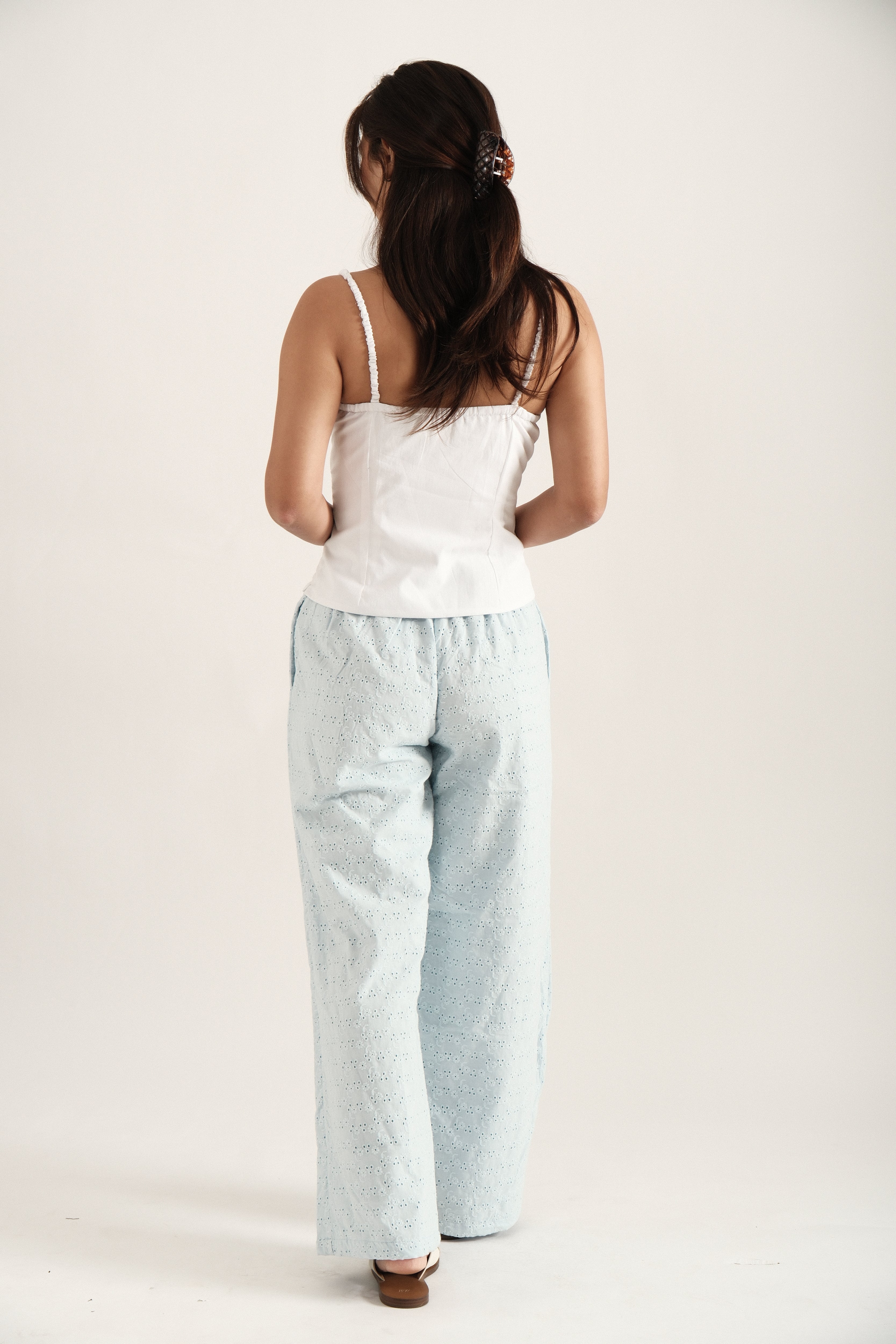 Baby Blue Eyelet Pants