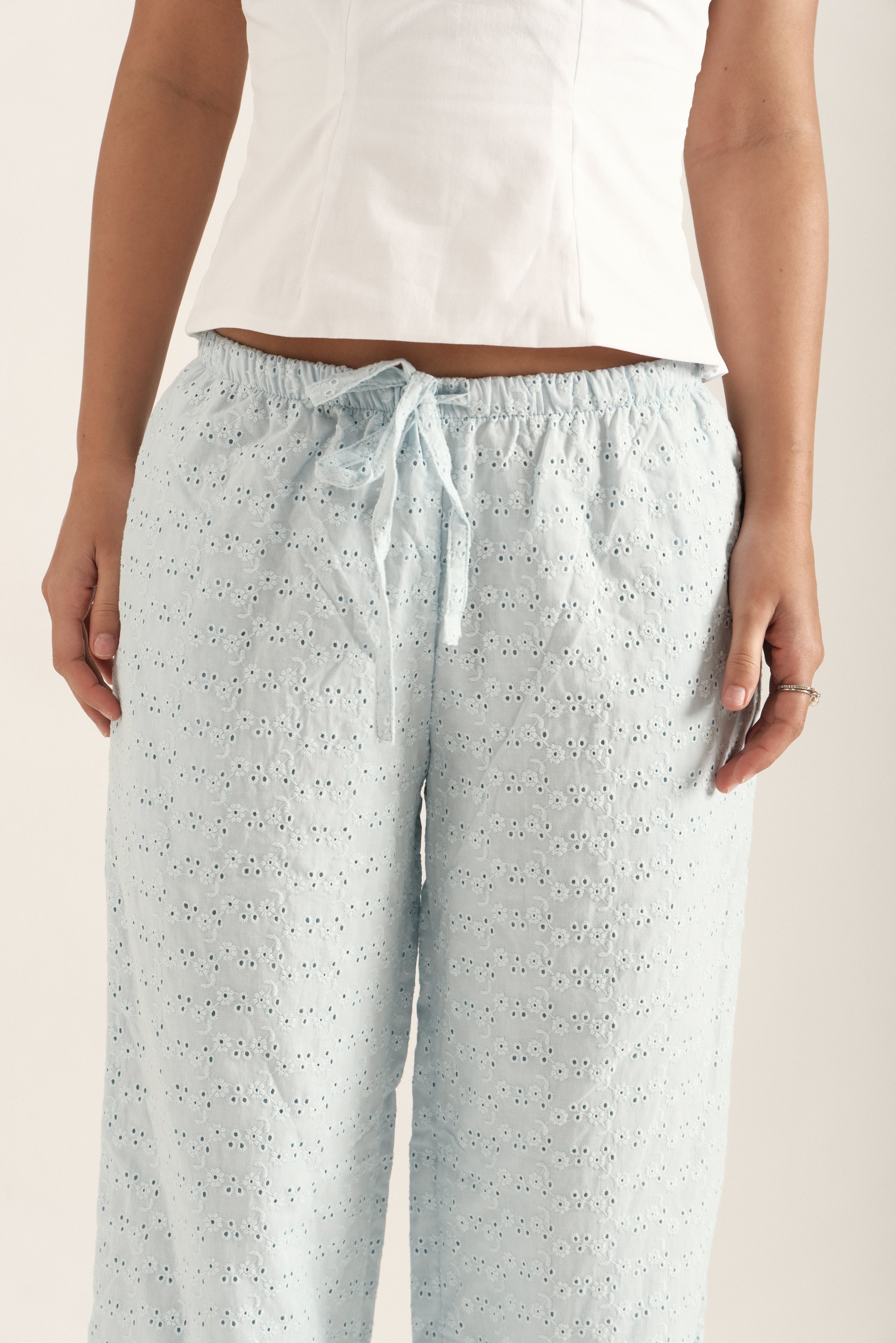 Baby Blue Eyelet Pants