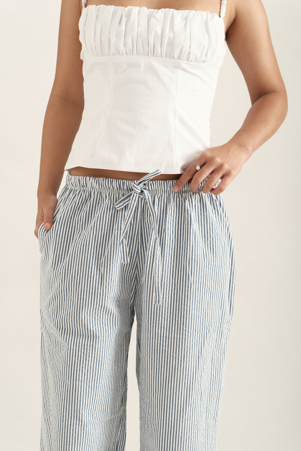 Blue Striped Pants