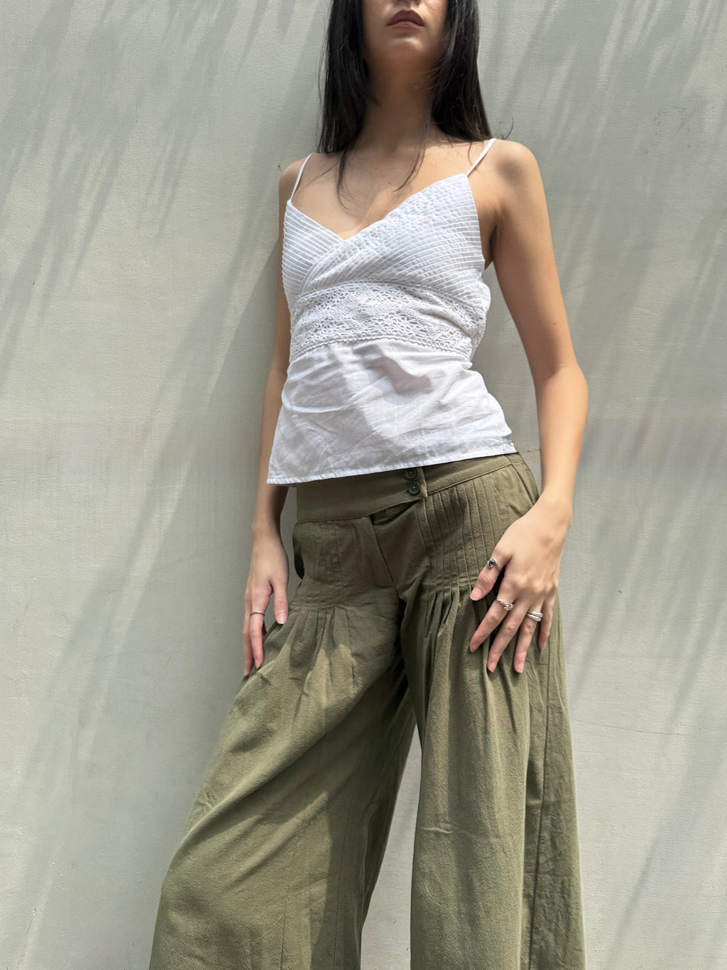 Moss Green Iris Pants