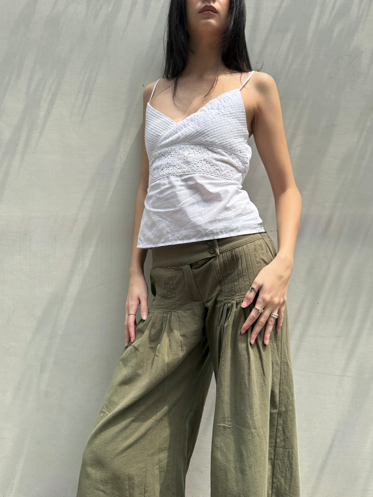 Moss Green Iris Pants