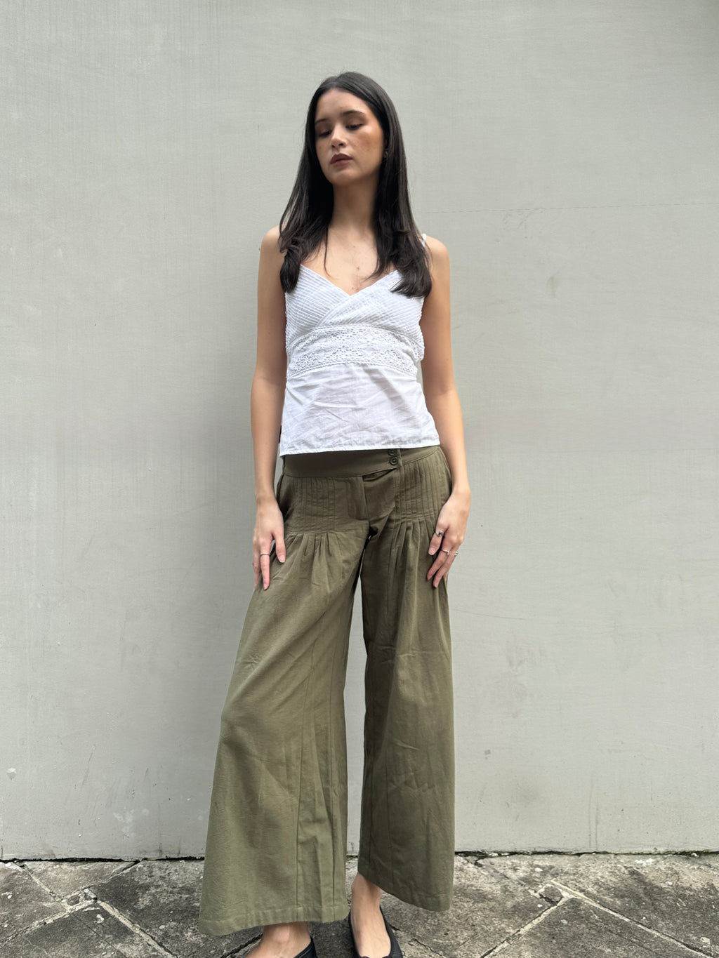Moss Green Iris Pants