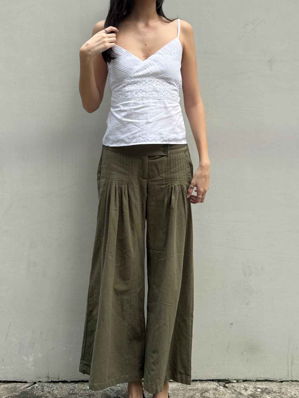 Moss Green Iris Pants