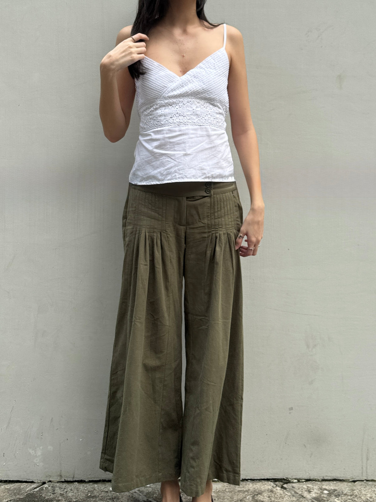 Moss Green Iris Pants